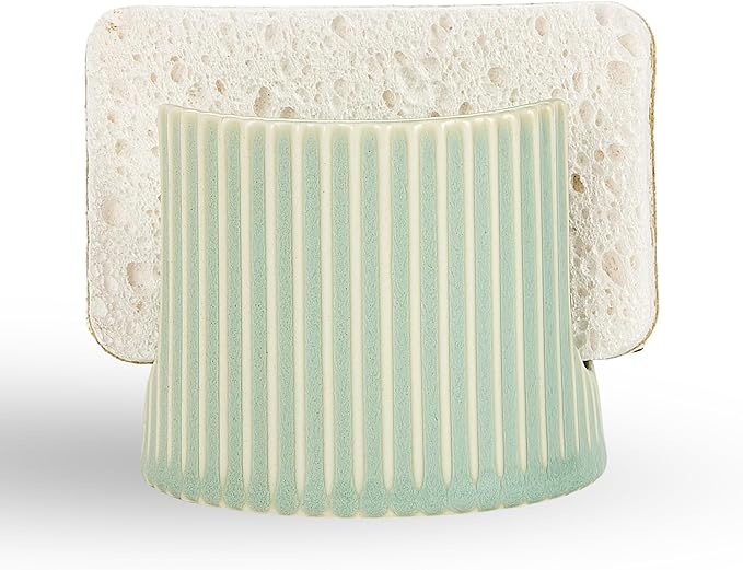 Ceramic Sponge Holder for Kitchen Sink, Sink Caddy Organizer, Dish Sponge