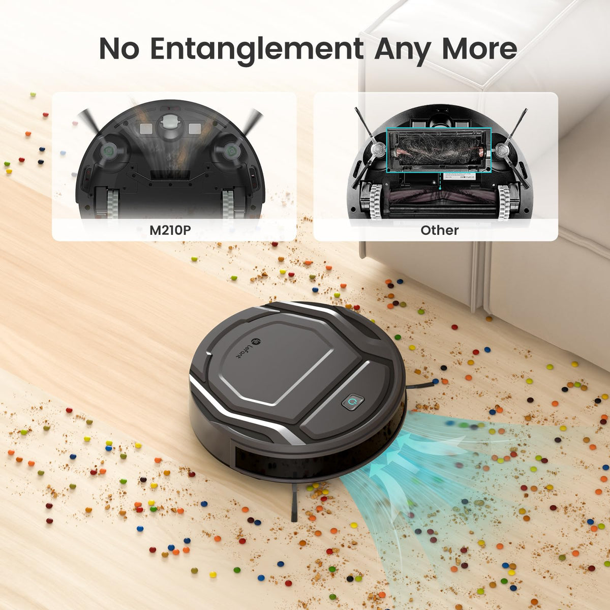 Lefant Robot Vacuum Cleaner Slim Quiet,2200Pa Powerful Suction,120 Mins Runtime,6 Cleaning Modes,Wi-Fi/App/Alexa,Self-Charging Pet Hair Robotic Vacuum Ideal for Hard Floor,Low-Pile Carpet,M210 Pro