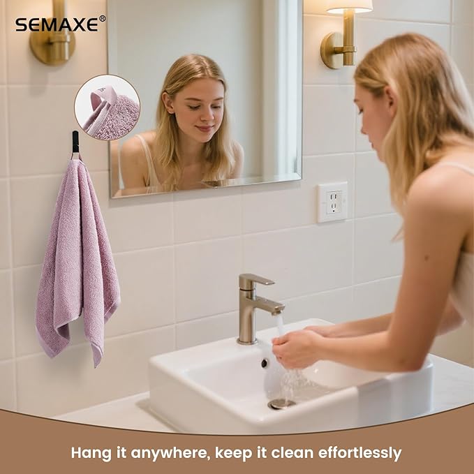 SEMAXE 12 Pack Hand Towels for Bathroom, 100% Cotton Towels