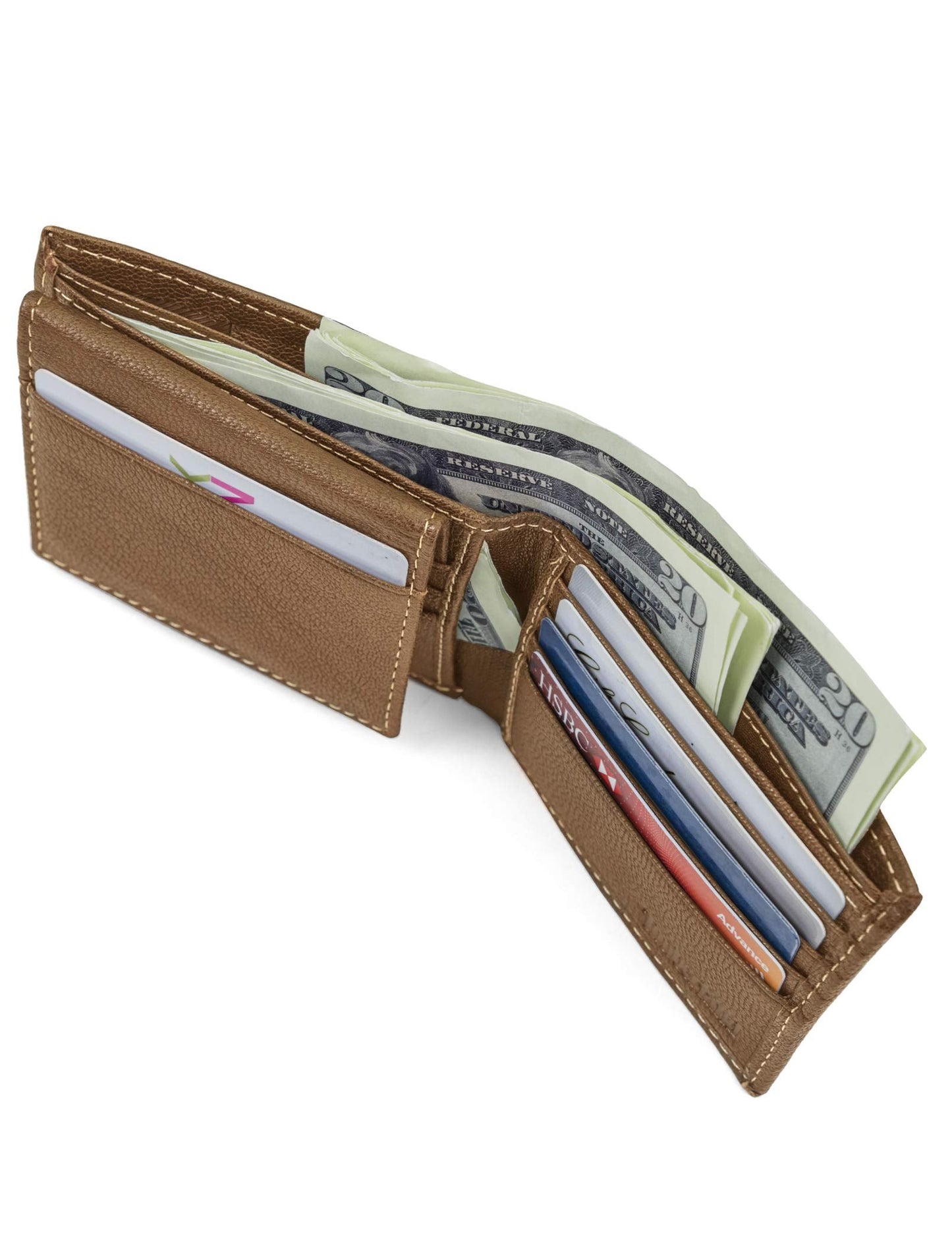 Timberland Men's Leather RFID Blocking Passcase Security Wallet Tan Genuine Leather RFID Blocking Security Wallet