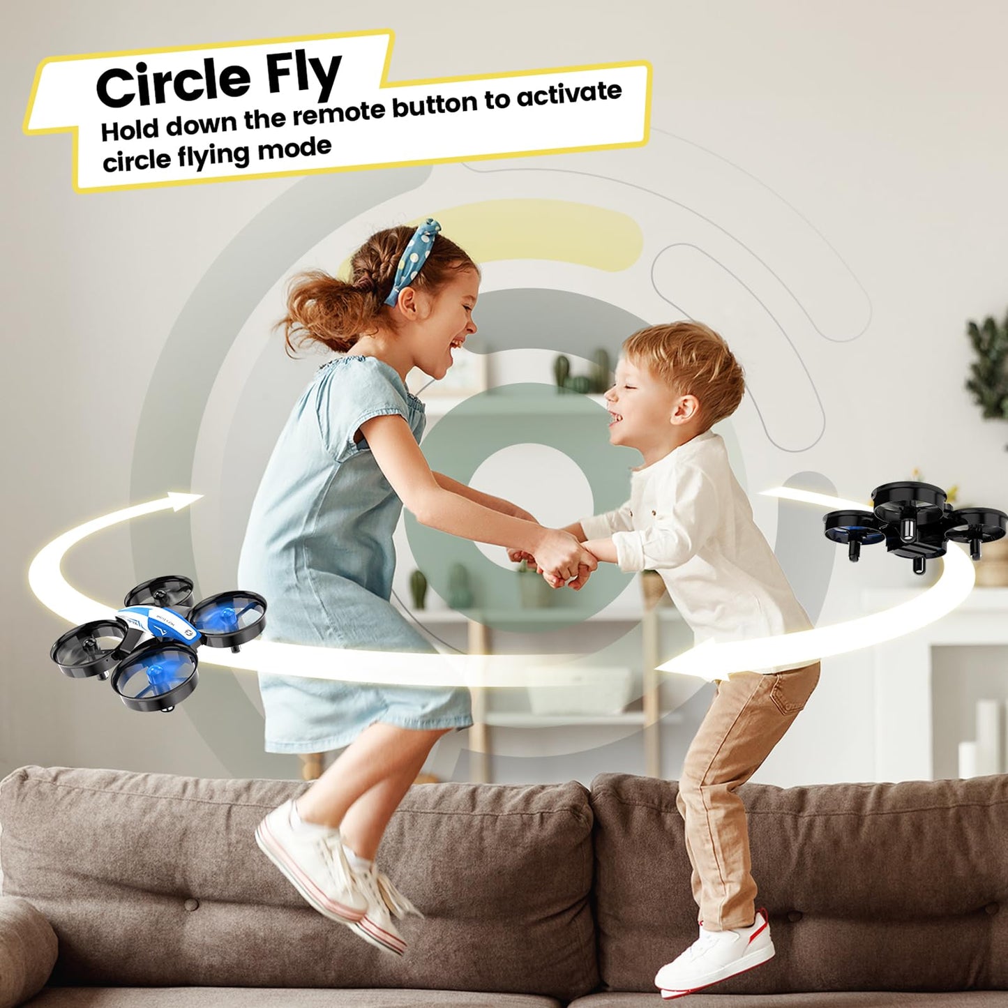 Holy Stone HS210 Mini Drone for Kids and Beginners RC Nano Quadcopter Indoor Small Helicopter Plane with Auto Hovering, 3D Flip, Headless Mode and 3 Batteries, Great Gift Toy for Boys and Girls, Blue
