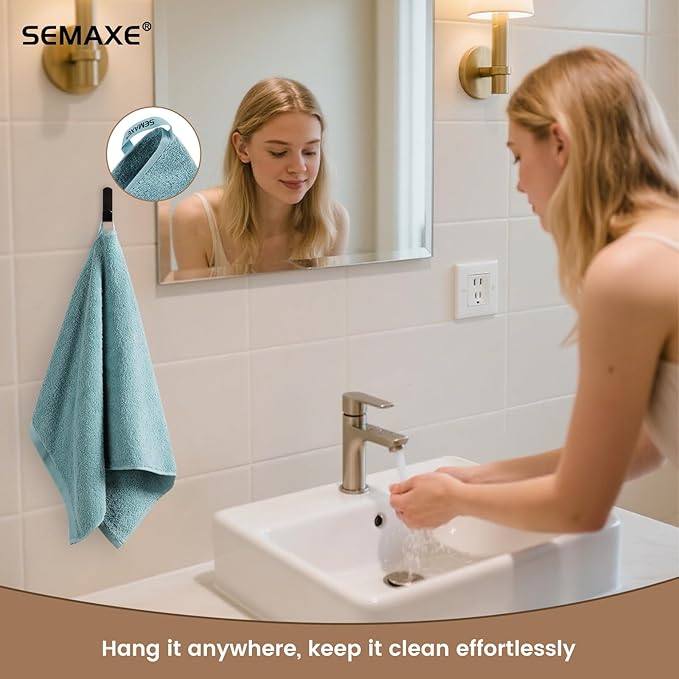 SEMAXE 6-Pack Blue Hand Towels