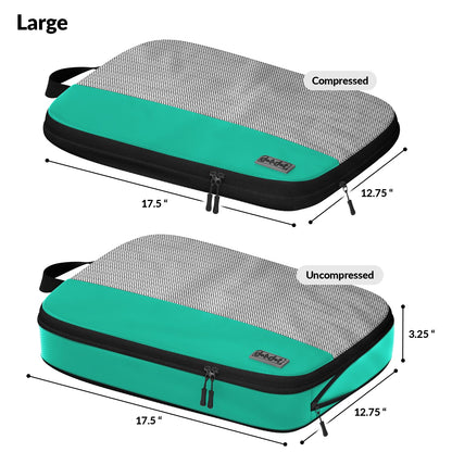Large Packing Cubes for Travel - 5pc Packing Cubes for Suitcases - Lightweight Luggage Organizer Bags (Compression)