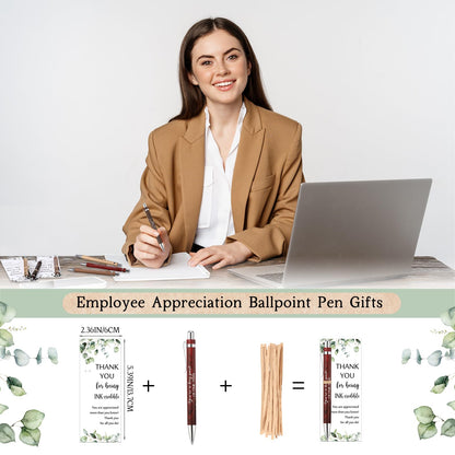 Yeaqee 36 Sets Teacher Appreciation Gift Bulk Thank You Inspirational Wood Bamboo Pen with Cards for Teacher Nurse Week Coworker Staff Volunteer(6 Colors,You Are A Key Sign)