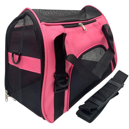 TIYOLAT Pet Carrier Bag, Airline Approved Duffle Bags, Pet Travel Portable Bag Home for Little Dogs, Cats and Puppies, Small Animals (S, Pink)
