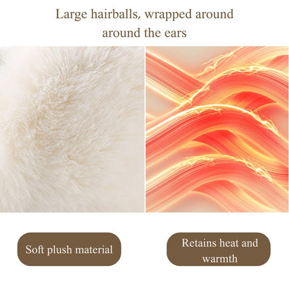 Airmoon Ear Muffs for Women - Winter Ear Warmers - Soft & Warm Cable Knit Furry Fleece Earmuffs - Ear Covers for Cold Weather (white)
