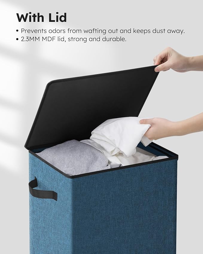 SOLEDI Laundry Hamper with Lid 90L Large & Tall Collapsible Laundry Basket