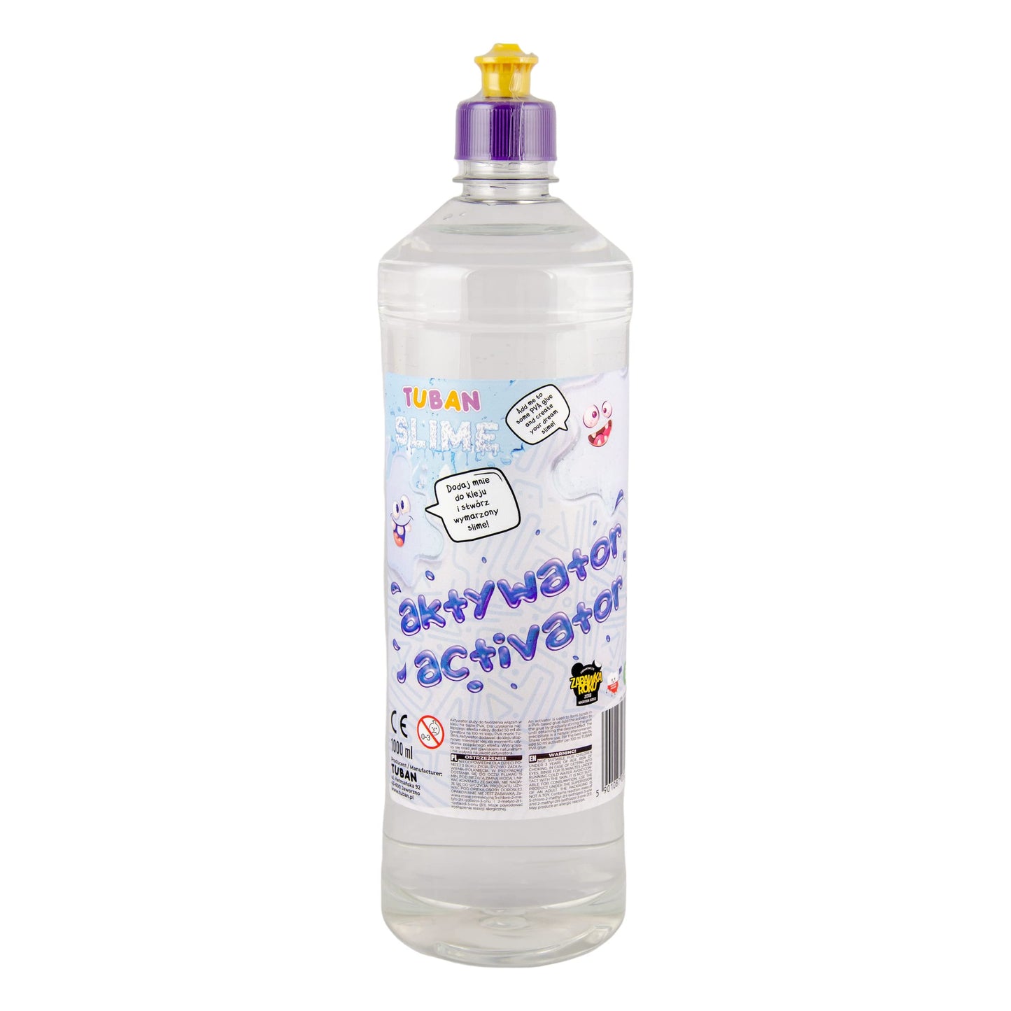 TUBAN Activator for Slime – Slime Magic – Solution for Glue – Compatible with any PVA Glue – Safe for Children – Made in the EU – Free from Harmful Substances – 1000 ml