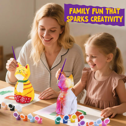 Paint Your Own Cat Lamp Kit, Cat Gifts for Girls, Painting kit for Kids 6 7 8 9, Arts and Crafts for Kids Ages 8-12, Art Supplies Toys Girls Boy Birthday Present