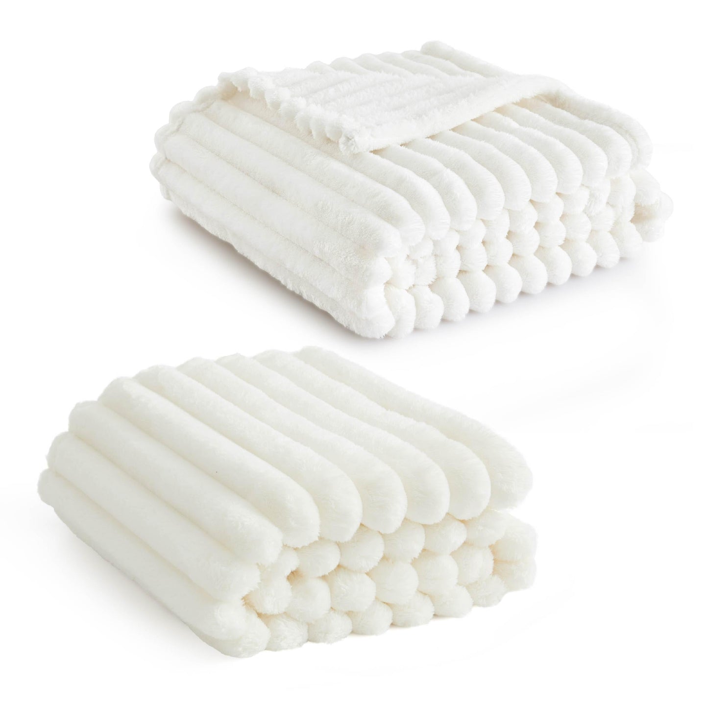 Bedsure White Throw Blanket for Couch, White, 50x60 Inches