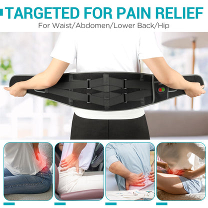 Comfytemp Cordless Heating Pad with Massager for Back Pain Relief, Portable Lower Back Massager FSA Eligible HSA Rechargeable, Birthday Gifts for Women Men Mom Dad Seniors Christmas 3 Heat 30 Auto-Off