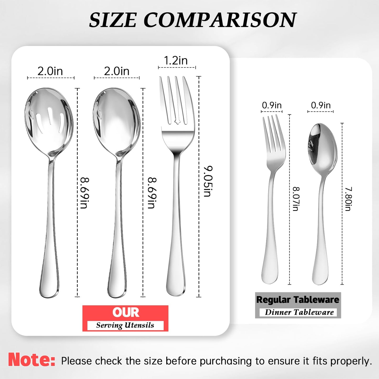 Mwellewm 18Pcs Serving Utensils, Serving Spoons for Buffet, Serving Tongs for Food, Slotted Spoons, Stainless Steel Banquet Cutlery Set for Parties Weeding Birthday Entertaining Catering(Silver)