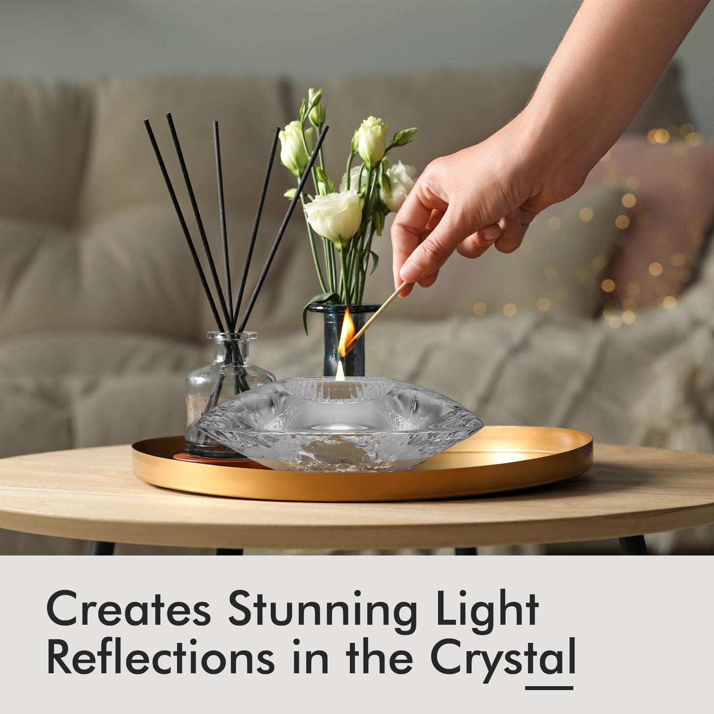 Orrefors Discus Votive, Tealight Candle Holder, Made from Crystal, Modern Statement Piece Decor, Shelf Decoration & Table Centerpiece, 1.75" x 5.5" - Clear