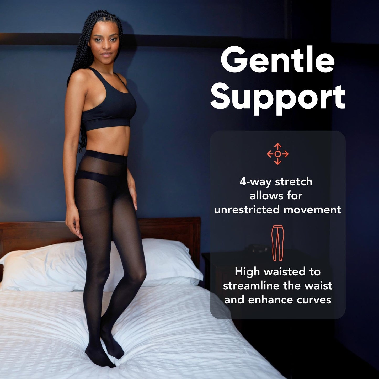 FM London 5-Pack Tights for Women - Comfortable Women's Tights with Stretch Fit Design - 40 Denier - Available in Black, Nude & Navy Colours - Soft and Durable Construction for All Occasions