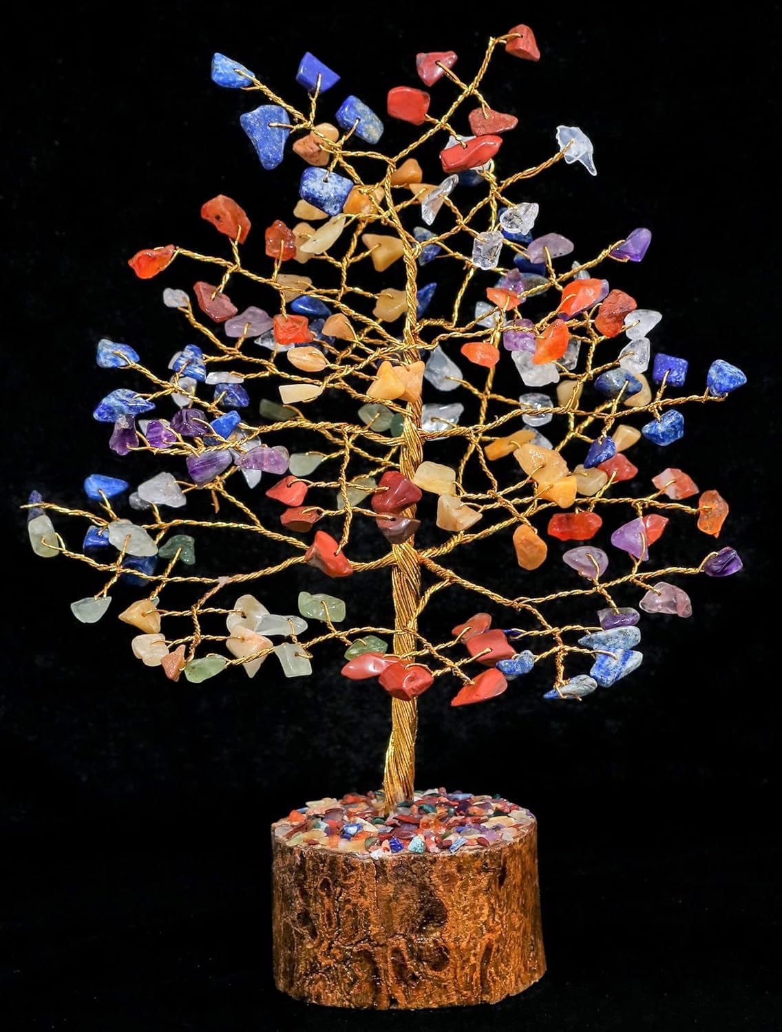 Crocon® 7 Chakra Healing Crystal Tree Bonsai, Desk Decor for Women Room & Office Decor Spiritual Gift Meditation Crystals for Home Room Decor Cute House Warming Gifts for Women Mom Birthday 7-8"