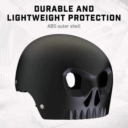 Mongoose Street Hardshell Skull Youth Bike Helmet, Black Medium