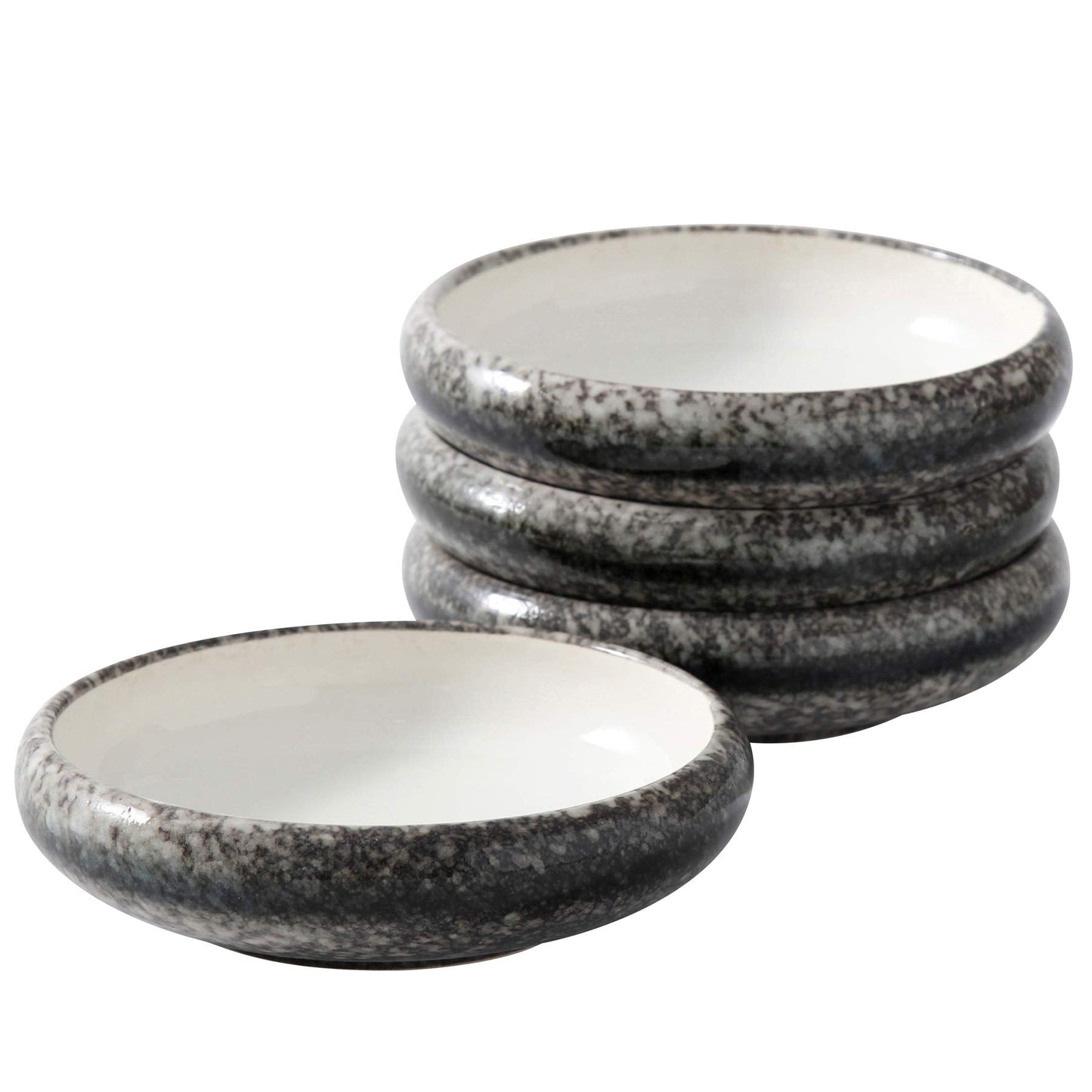 Uaral Serving Dishes,Salad Plate,Japanese Stoneware Appetizer Plate,Set Of 4,5.5 Inch,14 oz(White)