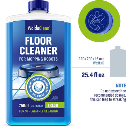 WoldoClean Floor Cleaner for Mopping Robots 750ml - Universal Streak-Free Cleaning for All Mopping & Vacuum Robots