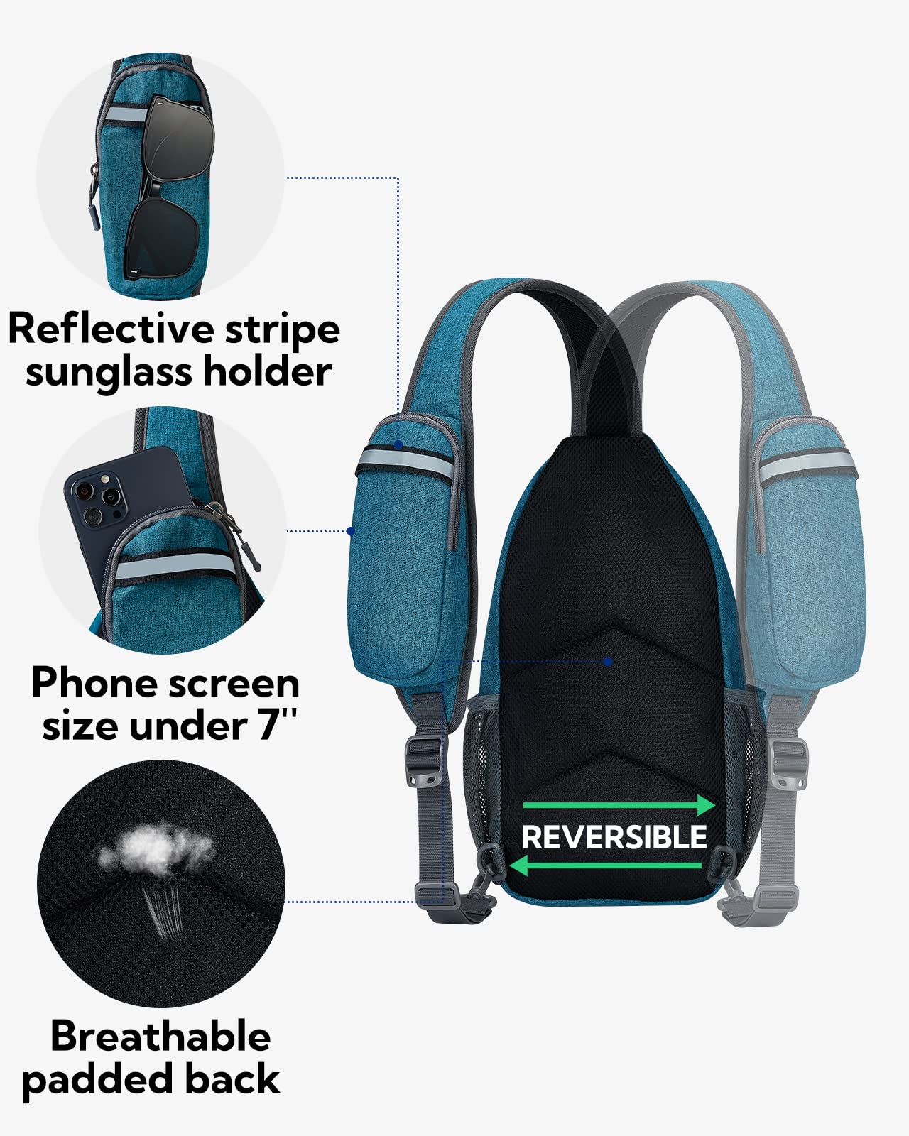 Waterfly Sling Bag Backpack Shoulder Crossbody Bag Chest Bags Hiking Casual Daypack for Men Women
