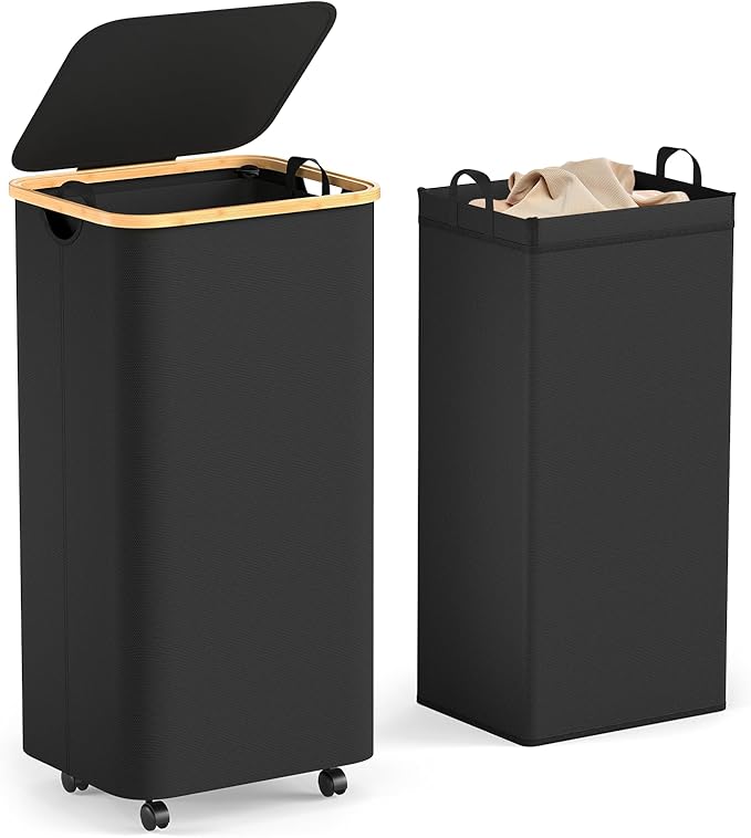 Yecaye 100L Large Capacity Laundry Hamper – Foldable Rolling Laundry Basket