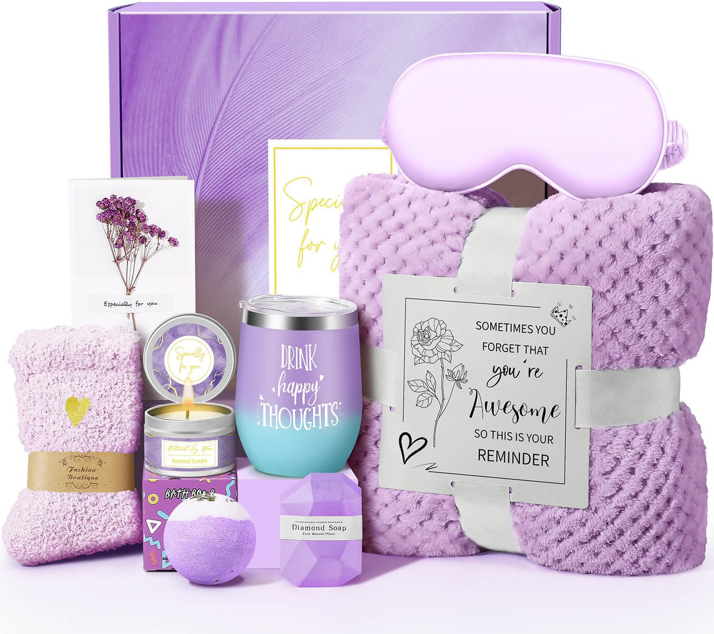 Happy Birthday Gifts for Women Mom Her Friend Sister Wife Grandma, Self Care Gifts Get Well Gifts Unique Relaxing Spa Gift Basket Set, Christmas Gifts for Women Mom Wife Grandma Friends Sister