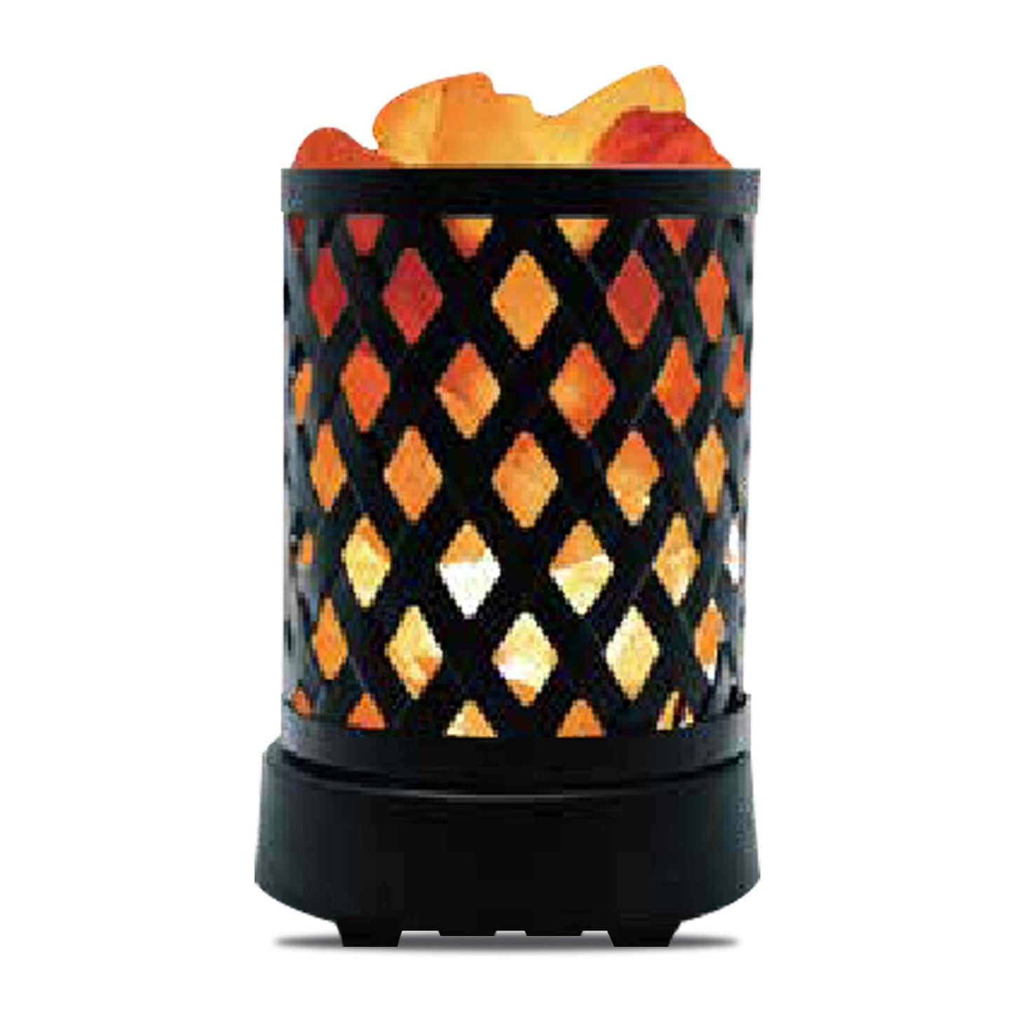 Himalayan Glow Lattice Style USB Multi Color Night Light with Pink Salt Chunks,Salt Lamp Bulb,(ETL Certified) Dimmer Switch,Calming & Relaxing Salt Lamp, Multicolor (903AC)