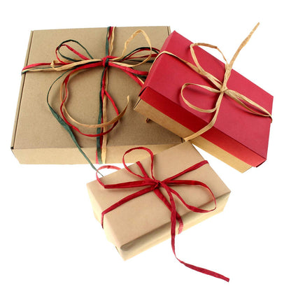 CREATRILL Raffia Ribbon Red Green Natural 3 Rolls 1080 Feet, 360 Feet Each Roll, Paper Twine Wrapping Ribbon for Christmas