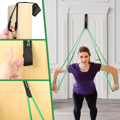 WIKDAY Resistance Bands, Pull Up Assistance Bands, Workout Bands, Heavy Exercise Bands Set with Door Anchor, Elastic Bands for Body Stretching, Training at Home/Gym for Men & Women