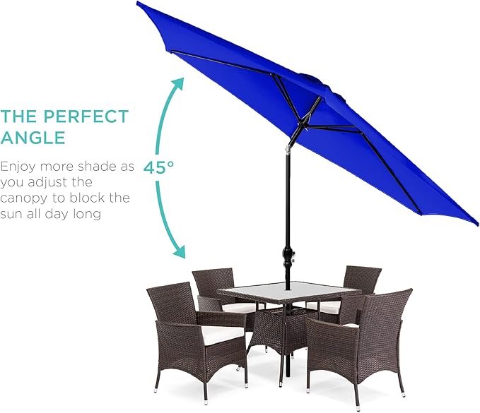 Best Choice Products 10ft Outdoor Table Compatible Steel Polyester Market Patio Umbrella w/Crank and Easy Push Button Tilt