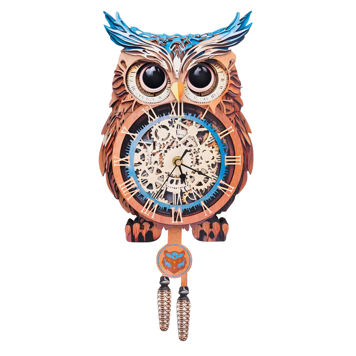 3D Wooden Puzzles for Adults Owl Clock - Model Building Kit ‌‌Clock Puzzle Creative Craft Gift Home Deco for DIY Enthusiasts, Brain Teaser Building Set Birthday Gifts