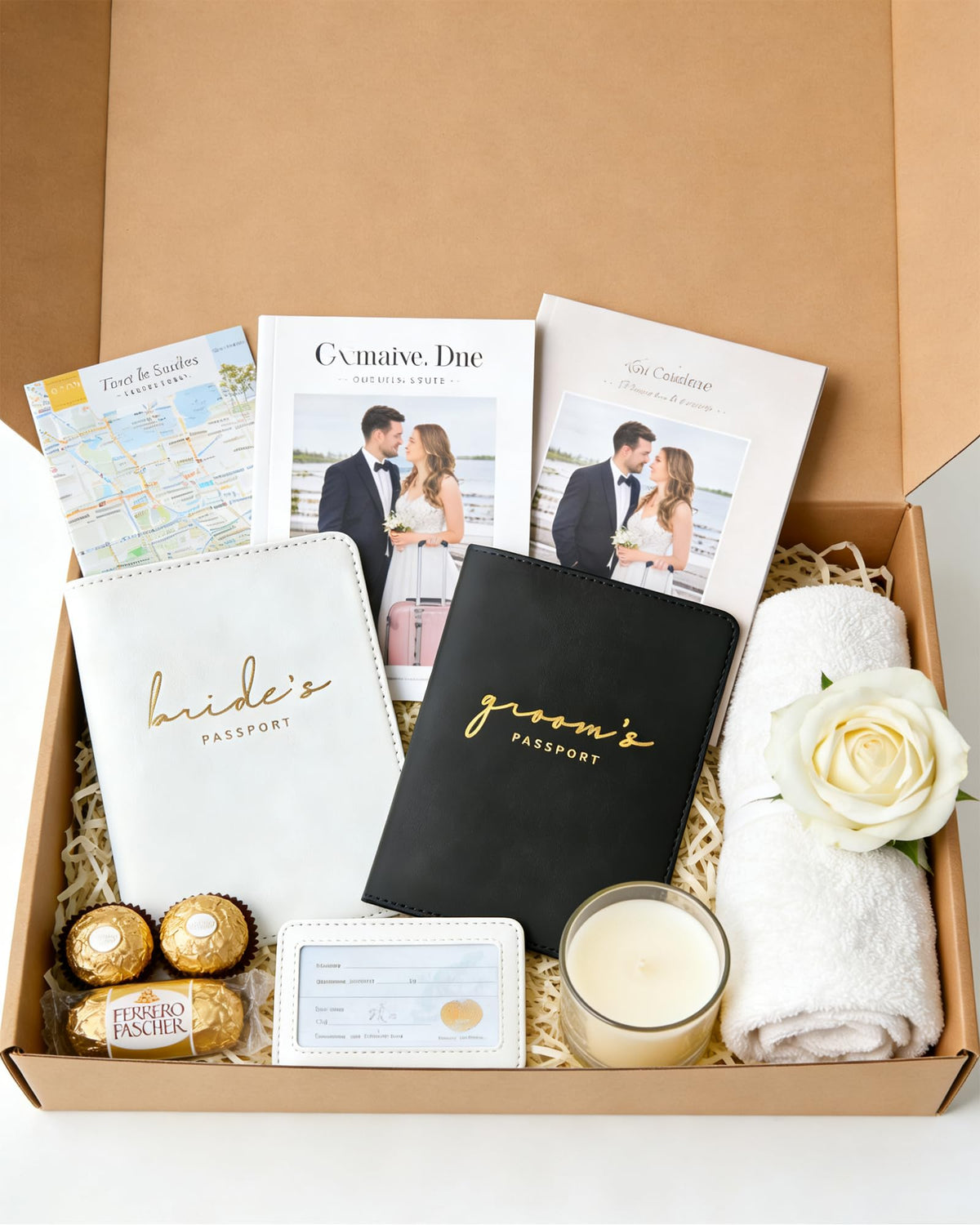GroomBrideGifts Bride and Groom Passport Holder - Engagement Gifts for Couples | Wedding Travel Essentials for Couples | Honeymoon Gifts for Newlyweds