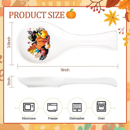 Pumpkin Spoon Rest Holder for Stove Top Fall Halloween Thanksgiving Ceramic Utensil Spoon Holder Decoration for Autumn Kitchen Accessories Christmas Housewarming Gift Funny Decoration for Coffee Bar