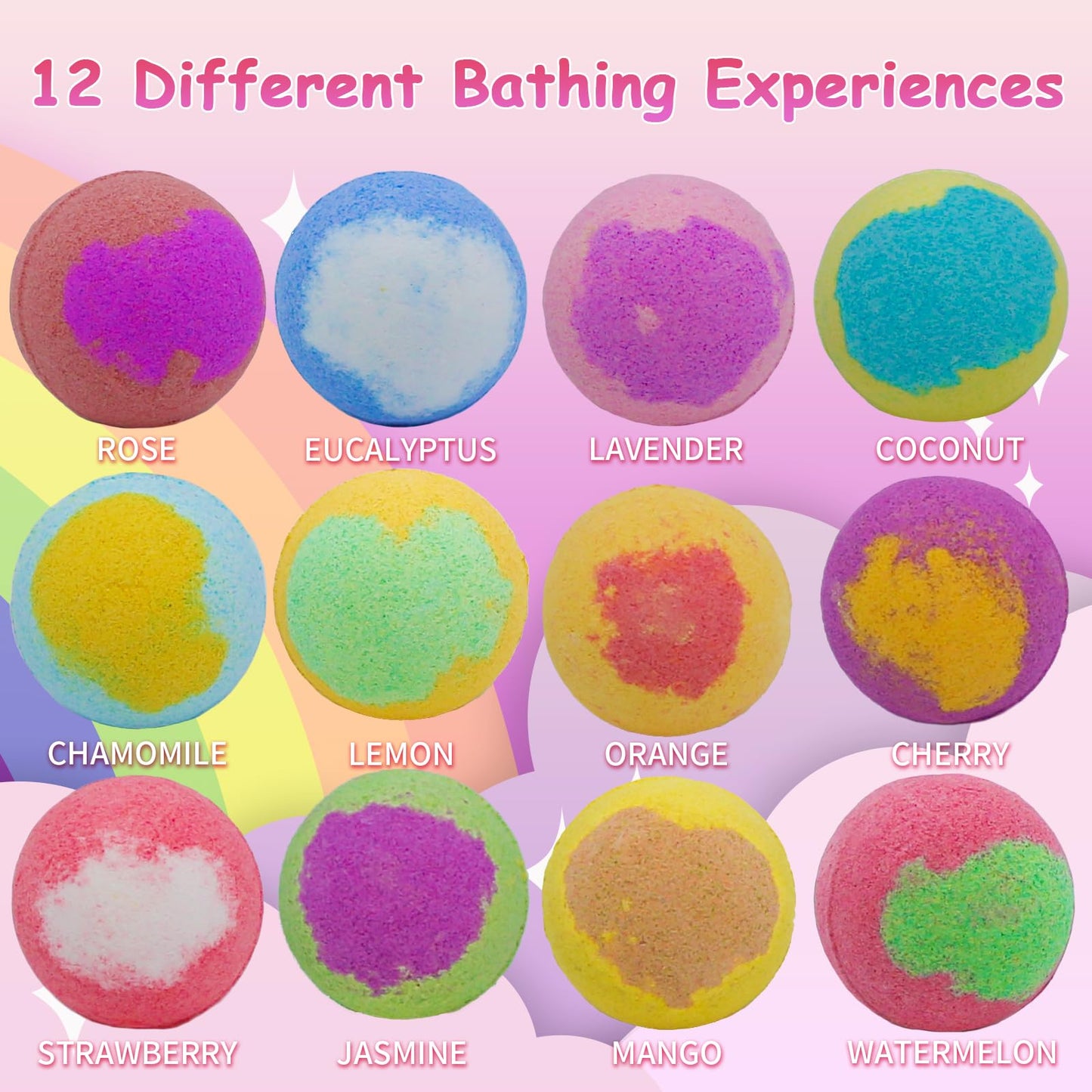 12 pcs TTRWIN Bath Bomb Gift Set,with Surprise Toys Inside, Organic and All Natural Ingredients Bubble Bath Bombs Fizzes Spa Ideal Birthday Easter for Boys & Girls