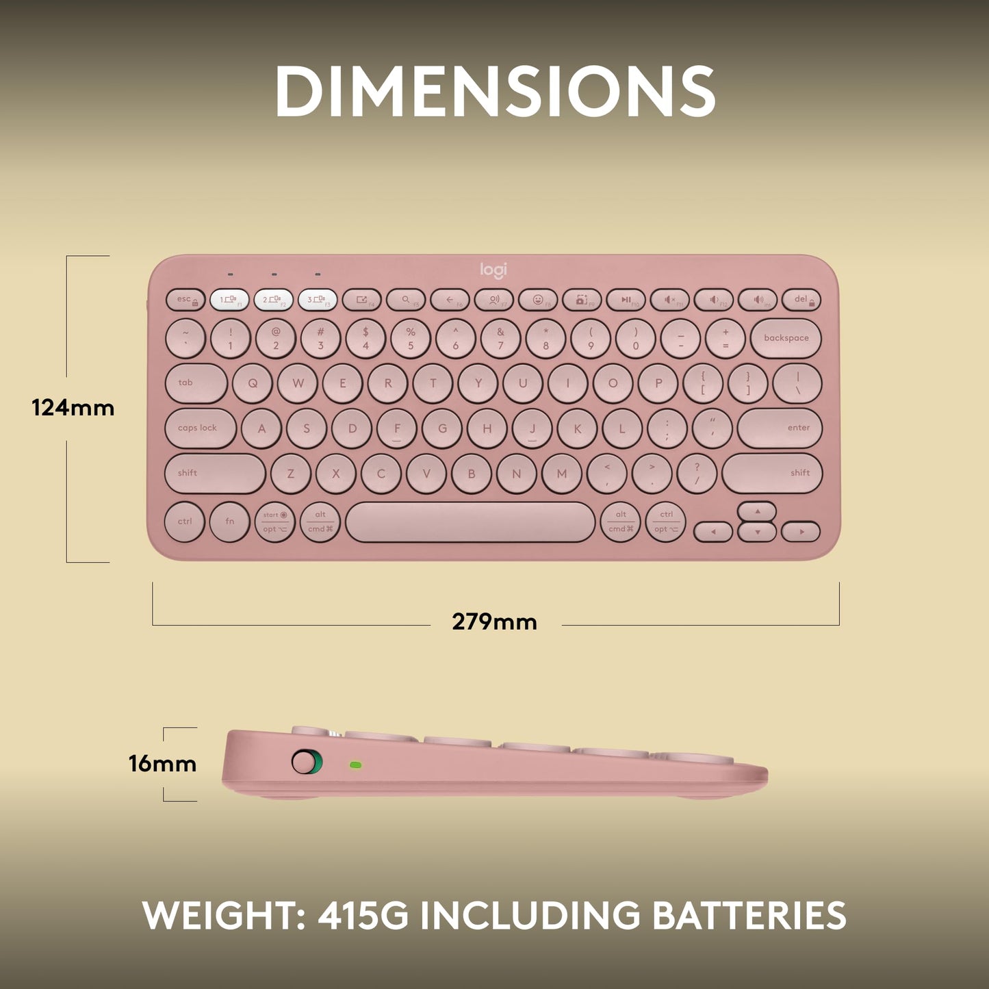 Logitech Pebble Keys 2 K380s, Multi-Device Bluetooth Wireless Keyboard with Customizable Shortcuts, Slim and Portable, Easy-Switch for Windows, macOS, iPadOS, Android, Chrome OS - Tonal Graphite