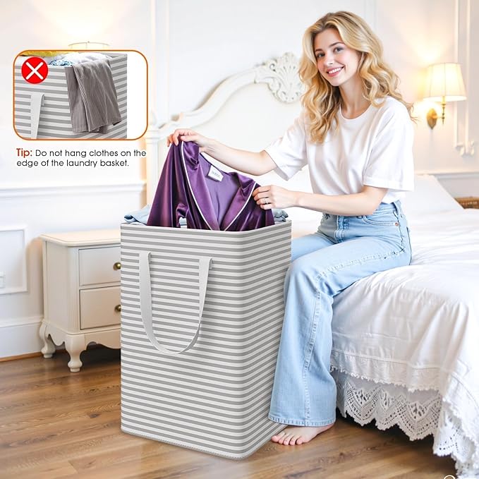 3 Pack Laundry Basket, Waterproof & Freestanding Large Laundry Hamper,