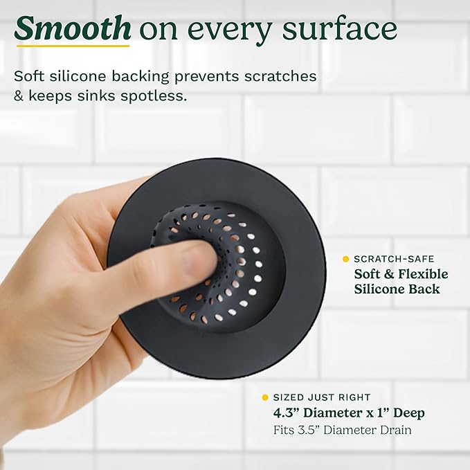 Cuisinart Sink Strainers- 2 Pack Kitchen Sink Drain Strainer & Food Catcher