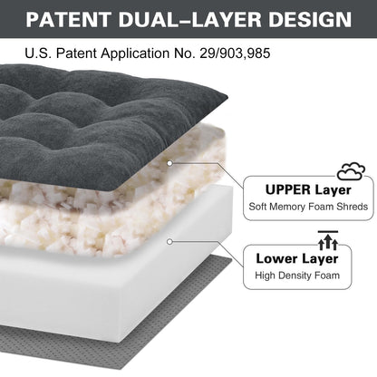 TANYOO Recliner Seat Cushion for Elderly - Patented Dual Design for Sagging Recliner Replacement & Easy Get Up, Booster Cushion Relieves Back Pain from Sofa, Couch, Chair 20x20x4 Inches Dark Grey