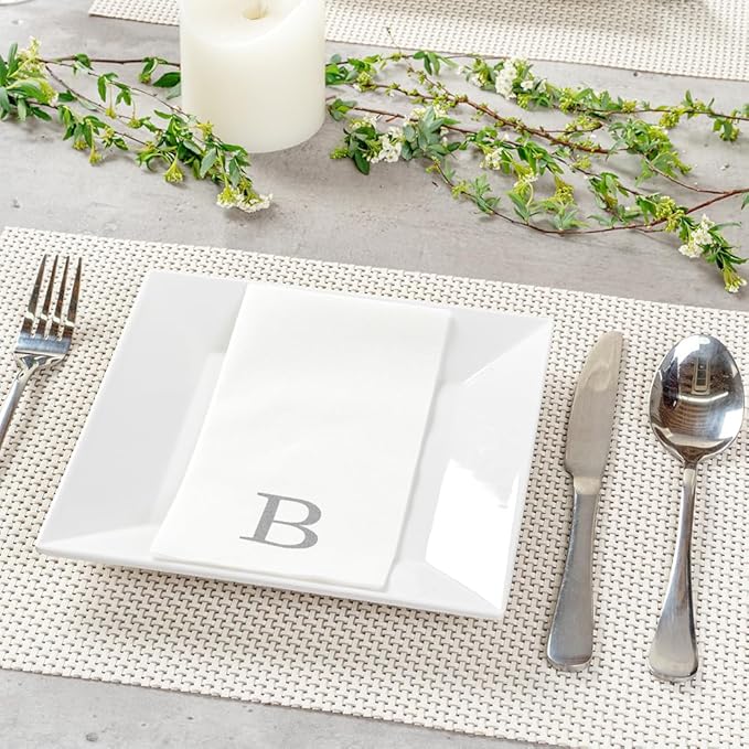 Luxenap 15.8 X 7.9 Inch Linen-Feel Guest Towels, 2000 Lettered Hand Towels