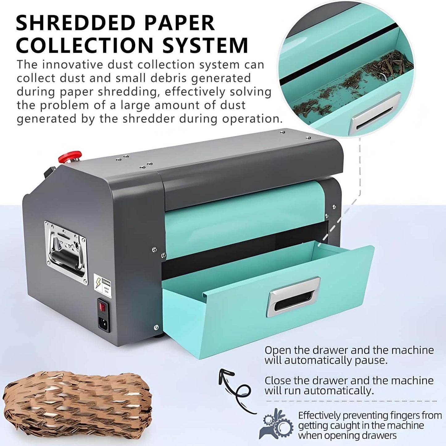 Automatic Cardboard Shredder Machine,Can Cut Paper Within 10 mm,DIY Cushioning Material Carton Cutter with Handle,21.7"/550mm
