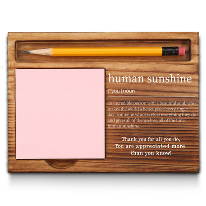 Human Sunshine Gifts for Women, Coworker Leaving, Human Sunshine Sticky Note Holder, Thank You Appreciation Gifts Friends Women Men Coworkers Self-Stick Note Pad Holders GAA51