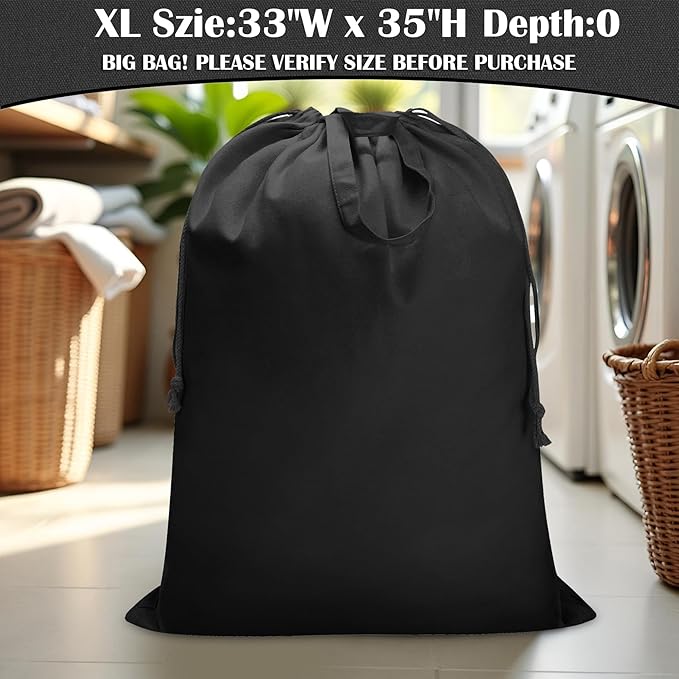 Canvas Laundry Bag 33"Wx 35"H, Thick Canvas Laundry Bag