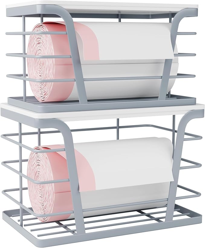 2 Pack Gray Trash Bag Organizer