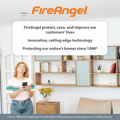 FireAngel Carbon Monoxide Alarm and Detector - FA6813 10-Year Sensor Life CO Alarm for Home with AA Batteries - Travel, Portable Carbon Monoxide Detector - CO Detector Monitor with Test Button