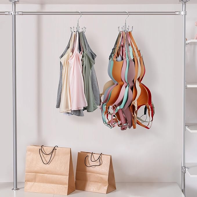 ZEDODIER Tank Top Hanger, 2 Pack Rotatable Bra Organzier