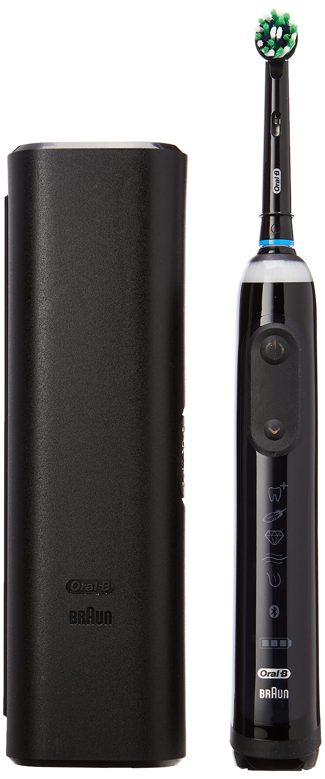 Oral-B Genius X Electric Toothbrush with Artifical Intelligence, App Connected Handle, 1 Toothbrush Head & Travel Case, 6 Mode Display with Teeth Whitening, 2 Pin UK Plug, Black
