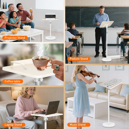 TNNOP Floor Standing Book Stand, Foldable Book Holder for Reading with Page Clips, 19"–51" Height Adjustable, Sturdy Podium Stand for Reading, Bible, Laptop, Cookbooks, or Projector