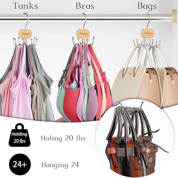 Belt Hanger, Belt Organizer for Closet, Rotatable Tie Rack, Belt Holder