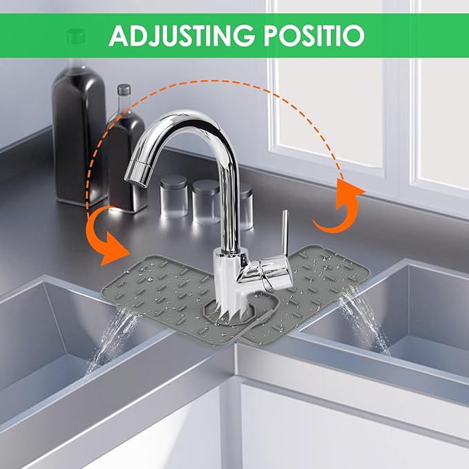 Sink Faucet Splash Guard Mat Silicone Soap Dish Pad Faucet Handle Drip Catch