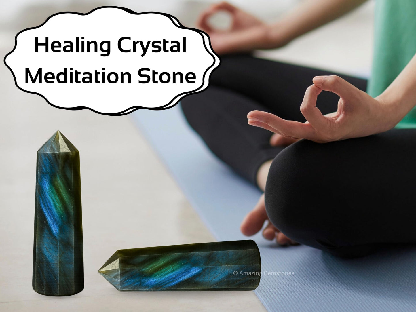 Amazing Gemstone Labradorite Crystal Towers - Natural Healing Crystal Point Obelisk for Reiki Healing and Crystal Grid (2" to 3" INCH)