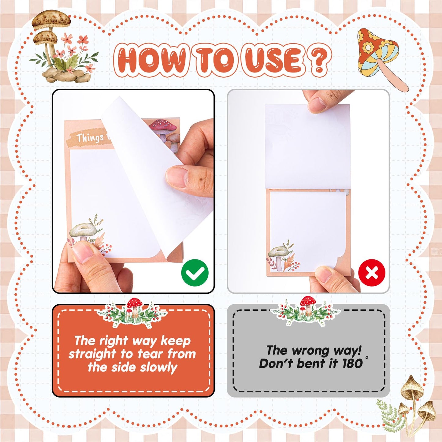 Fuyoooo Mushroom Gifts Set for Women Include Mushroom Ballpoint Pens Sticky Notes Stickers Office Stationery Supplies for Xmas Gifts Theme Birthday Party Favor Decor